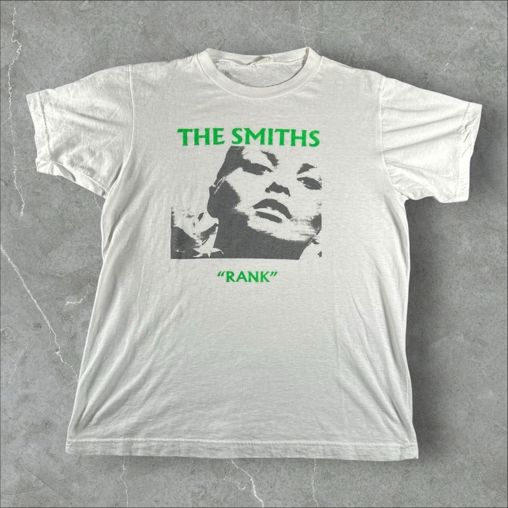 Vintage The Smiths Shirt Mens Large White 1980s 1988 "Rank" Promo Band Tee RARE